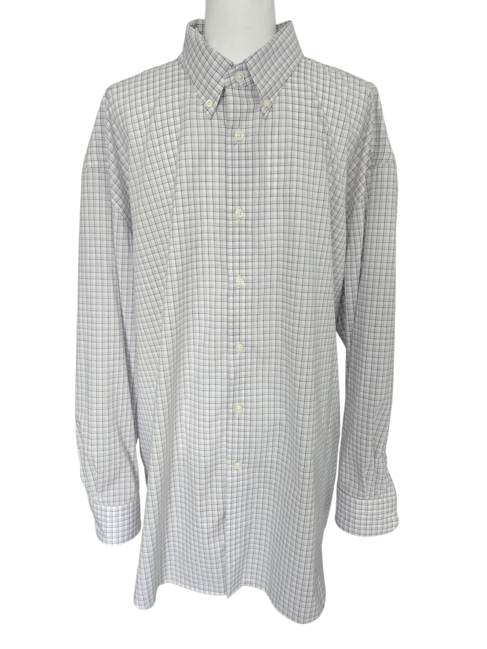 Joseph Abboud Men's Dress Shirt Size 19 34/35 Classic Fit Plaid 100% Cotton